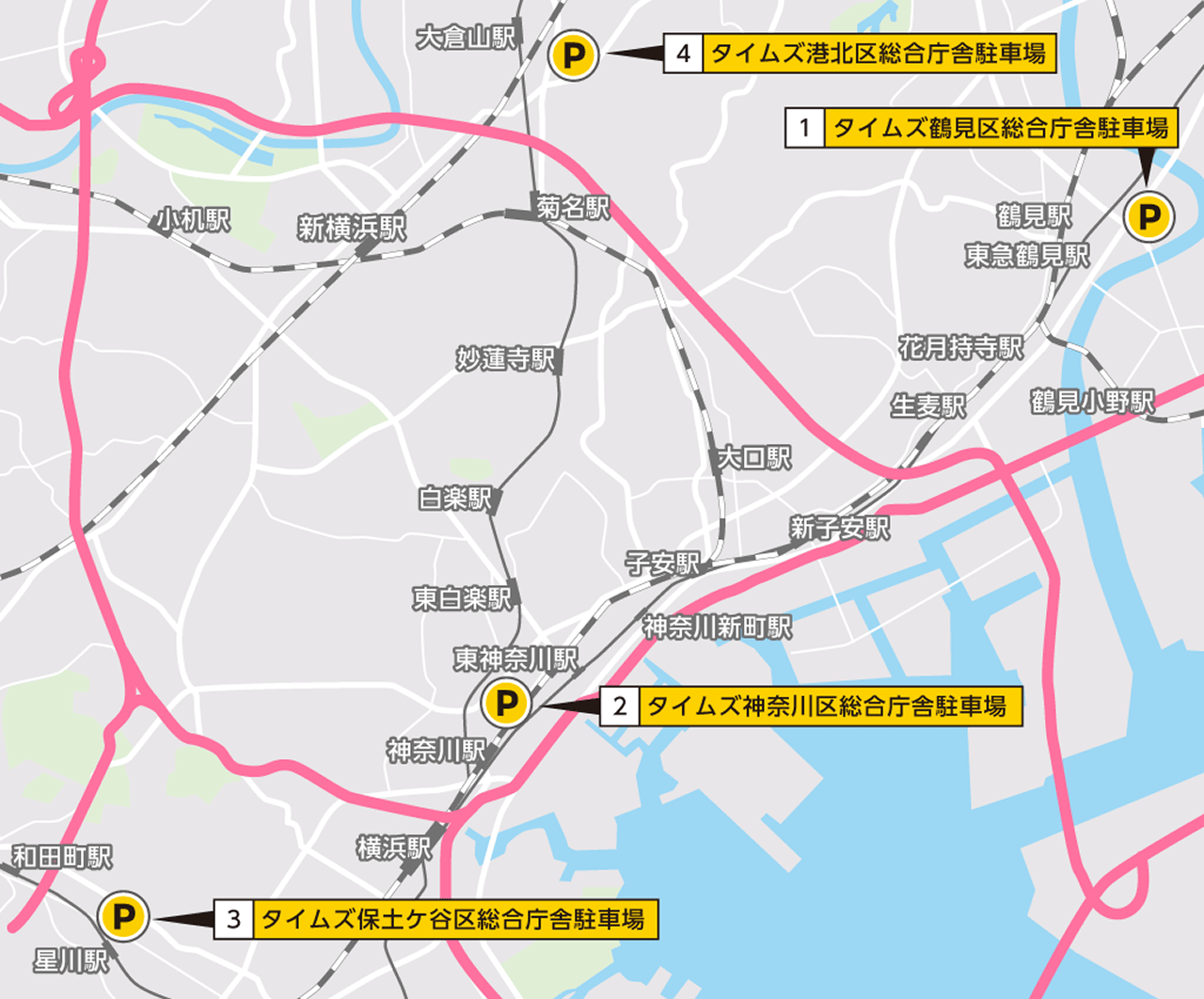 東部エリアのマップ